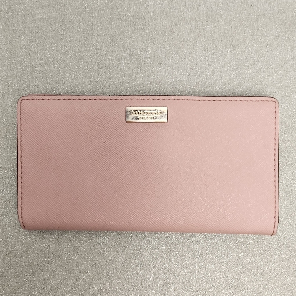 Kate Spade New York Pink Saffiano Leather Trifold Wallet